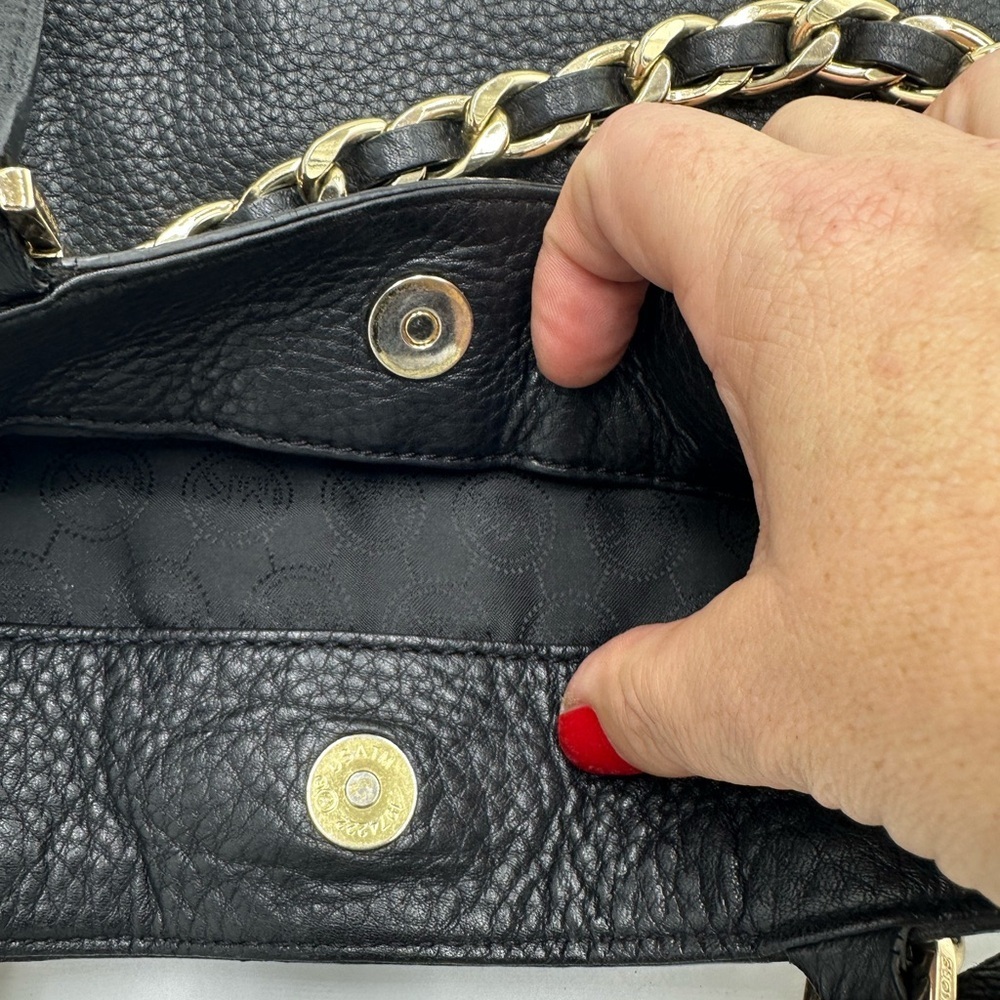 Michael Kors Black Tote with Gold Chain - Picture 6 of 9